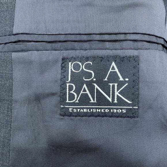 Jos A Bank Suit Men 46L/38Wx31L Gray Straight Leg Classic Career Wool 2pc - Picture 10 of 16